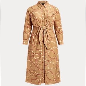 Lauren Ralph Lauren Belting Print Tie Front Crepe Shirtdress size 18 - item 3